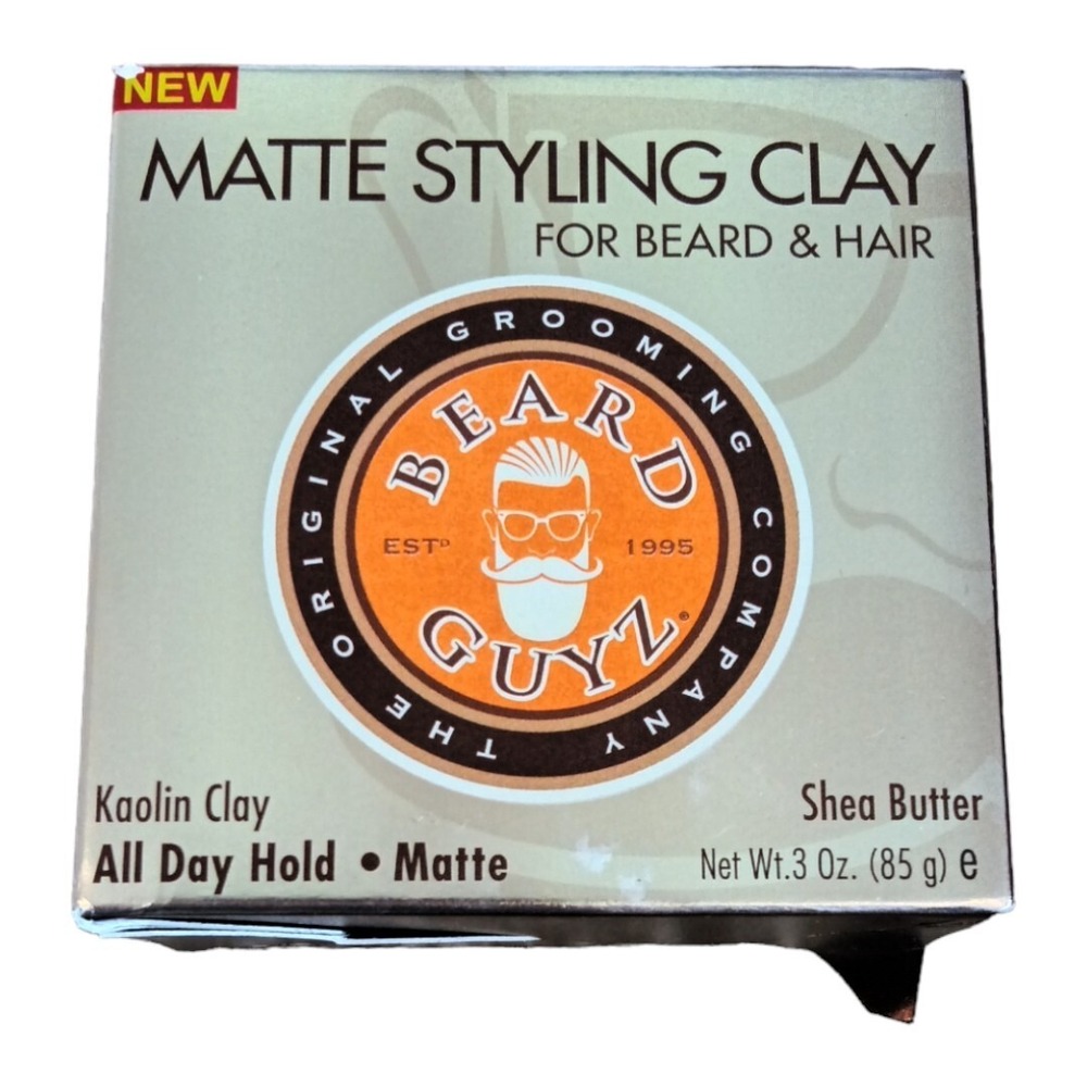 Beard Guyz Moldable Matte‎ Styling Clay For All Day Hold Hair Kaolin 3 oz New